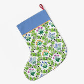 Oude Franse Bloem- en Bladmotief Grote Kerstsok (Achterkant (Hangend))