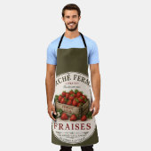 Oude Franse boerenmarkt aardbeien Schort (Gedragen)