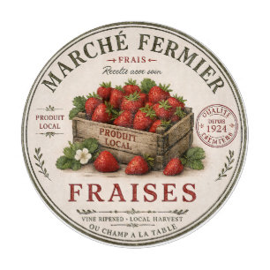Oude Franse boerenmarkt aardbeien Snijplank