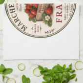 Oude Franse boerenmarkt aardbeien Theedoek (Gevouwen)