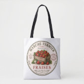 Oude Franse boerenmarkt aardbeien Tote Bag (Voorkant)