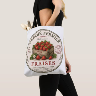 Oude Franse boerenmarkt aardbeien Tote Bag