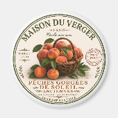 Oude Franse Boerenmarkt Perziken Magneet (Voorkant)
