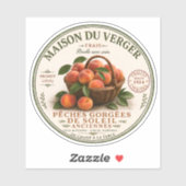 Oude Franse Boerenmarkt Perziken Sticker (Vel)