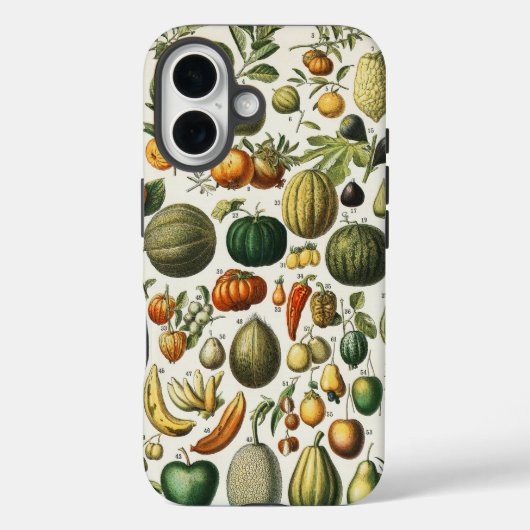 Oude Franse botanische fruitposter kunst Case-Mate iPhone Case (Achterkant)