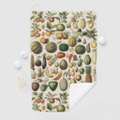 Oude Franse botanische fruitposter kunst Golfhanddoek (Insitu)