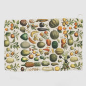 Oude Franse botanische fruitposter kunst Golfhanddoek (Horizontaal)