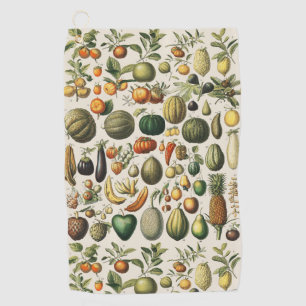 Oude Franse botanische fruitposter kunst Golfhanddoek