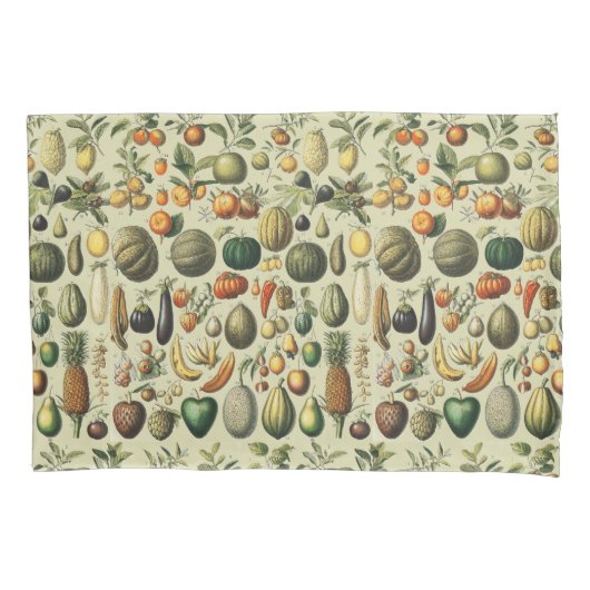Oude Franse botanische fruitposter kunst Kussensloop (Voorkant)