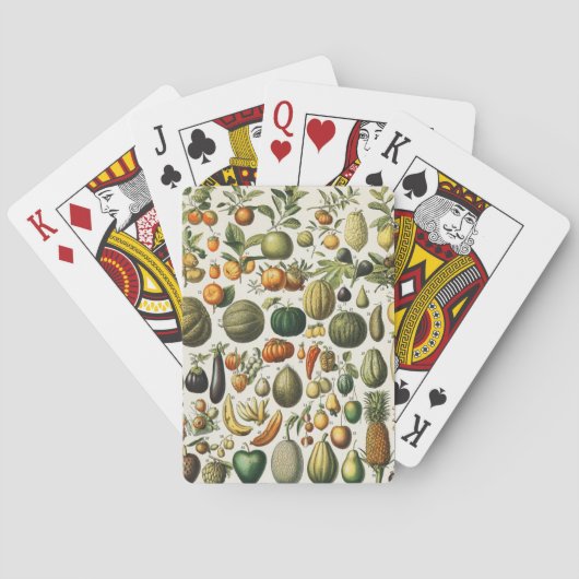 Oude Franse botanische fruitposter kunst Pokerkaarten (Achterkant)