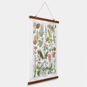 Oude Franse botanische poster Hangend Wandkleed (Gebogen)