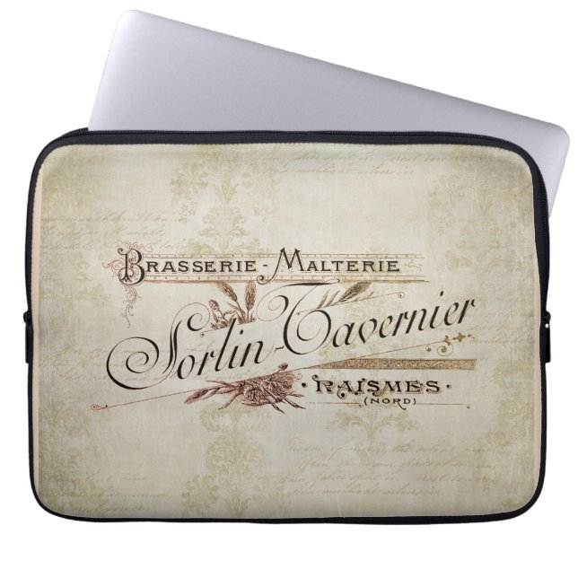 Oude Franse brouwerijreclame Laptop Sleeve (Voorkant)