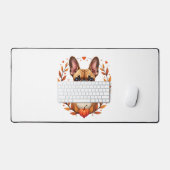 Oude Franse Bulldog met herfstbladkrans en Bureaumat (Keyboard & Muis)