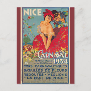 Oude Franse Carnaval Nice 1934 Briefkaart