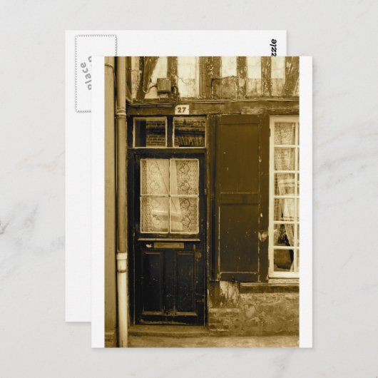 Oude Franse deur Briefkaart (Voorkant / Achterkant)