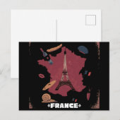 Oude Franse Eiffeltoren Parijs Kaart (Voorkant / Achterkant)