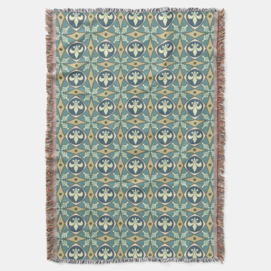 Oude Franse "Fleur-de-Lis Throw Blanket" Deken (Voorkant Verticaal)