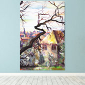 Oude Franse herkomstarchitectuur kunstwerk Canvas Afdruk (Insitu (Houten vloer))