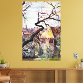 Oude Franse herkomstarchitectuur kunstwerk Canvas Afdruk (Insitu (Woonkamer))