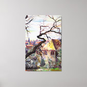 Oude Franse herkomstarchitectuur kunstwerk Canvas Afdruk (Voorkant)