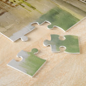 Oude Franse kasteel Waterverf Illustratie Legpuzzel (Zijkant)