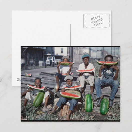 Oude Franse markt, New Orleans Watermeloen Verkoop Briefkaart (Voorkant / Achterkant)