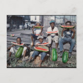 Oude Franse markt, New Orleans Watermeloen Verkoop Briefkaart (Voorkant)