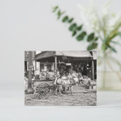 Oude Franse markt voor kwartaal Briefkaart (Staand voorkant)