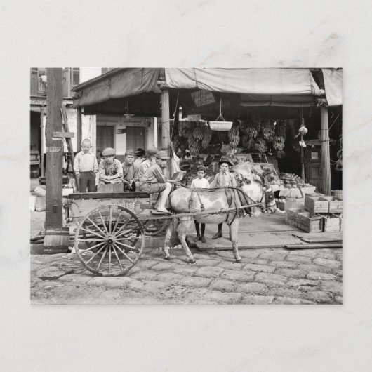 Oude Franse markt voor kwartaal Briefkaart (Voorkant)