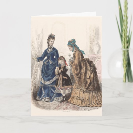 Oude Franse Mode Illustratie van Heloise Leloir Kaart (Voorkant)