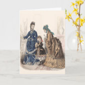 Oude Franse Mode Illustratie van Heloise Leloir Kaart (Gele Bloem)