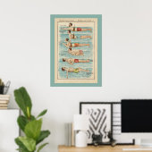 Oude Franse Poster met Zwemlessen (Thuiskantoor)