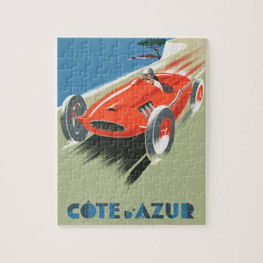 Oude Franse Reisposter Cote Du Azur Legpuzzel (Verticaal)