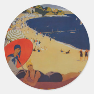 Oude Franse Reisreclame Ronde Sticker