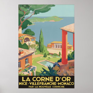 Oude Franse Riviera-reisposter La Corne D'Or Poster