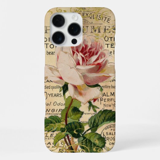 Oude Franse Roze Rozen iPhone Hoesje (Achterkant)
