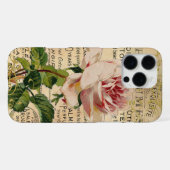 Oude Franse Roze Rozen iPhone Hoesje (Achterkant horizontaal)