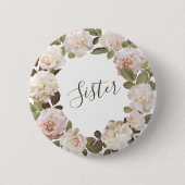 Oude Franse Rozen Zus Knop Ronde Button 5,7 Cm (Voorkant)