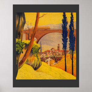 Oude Franse Spoorweg Reisposter Poster