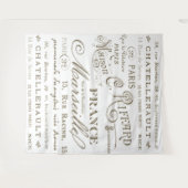 Oude Franse stadsnamen Sepia foto achtergrond Wandkleed (Voorkant (horizontaal))