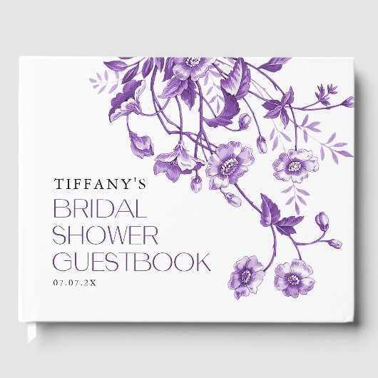 Oude Franse Toile Bloemige Bruiloft Recepten Gastenboek (Voorkant)