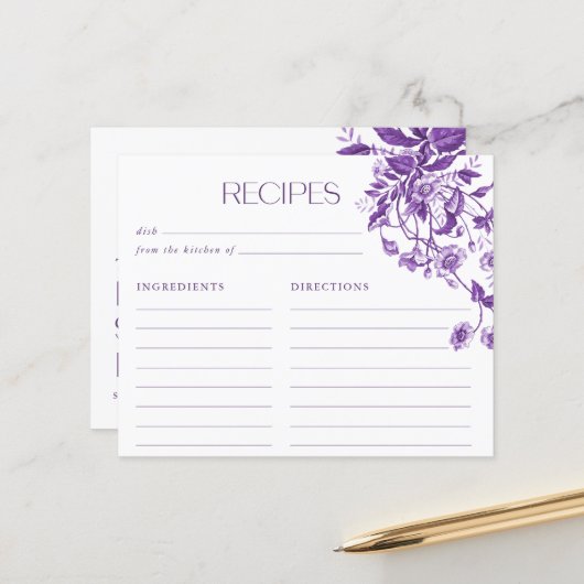 Oude Franse toile bloemrijke bruidsdouche recepten (Voorkant / Achterkant in situ)