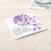 Oude Franse Toile Bloemrijke Bruiloft Feestje Kartonnen Onderzetters (Gebogen)