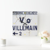 Oude Franse verkeersteken Enamel. Vierkante Klok (Huis)