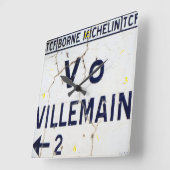 Oude Franse verkeersteken Enamel. Vierkante Klok (Hoek)