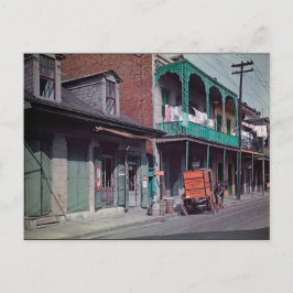 Oude Franse wijk koffie bezorgwagen Briefkaart