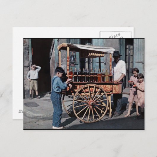 Oude Franse wijk winkelwagen Briefkaart (Voorkant / Achterkant)