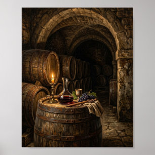 Oude Franse Wijngaard Wijnkelder II Poster