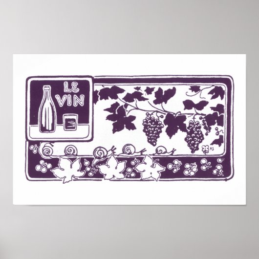Oude Franse Wijnlabel | Landelijk Wijngaard Poster (Voorkant)