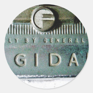 Oude frigidaire foto ronde sticker